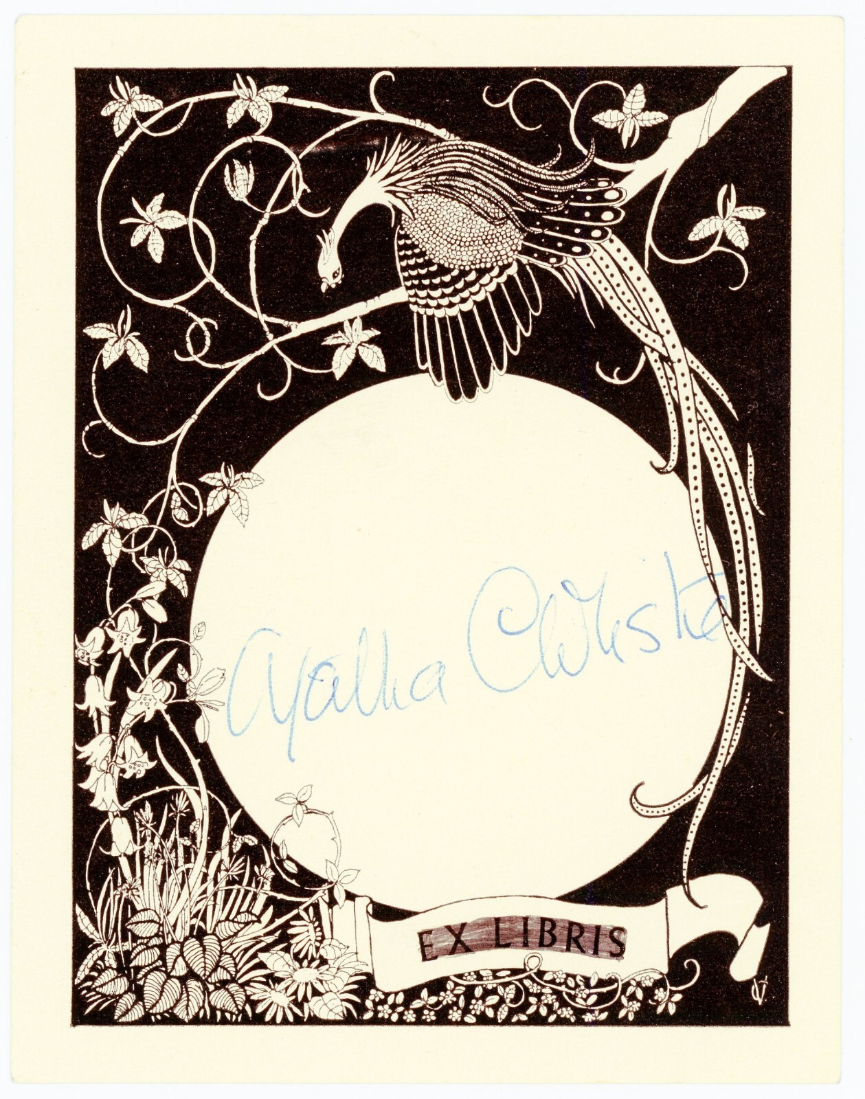Agatha Christie ~ Signed Autographed Bookplate Authentic Signature ~ JSA COA
