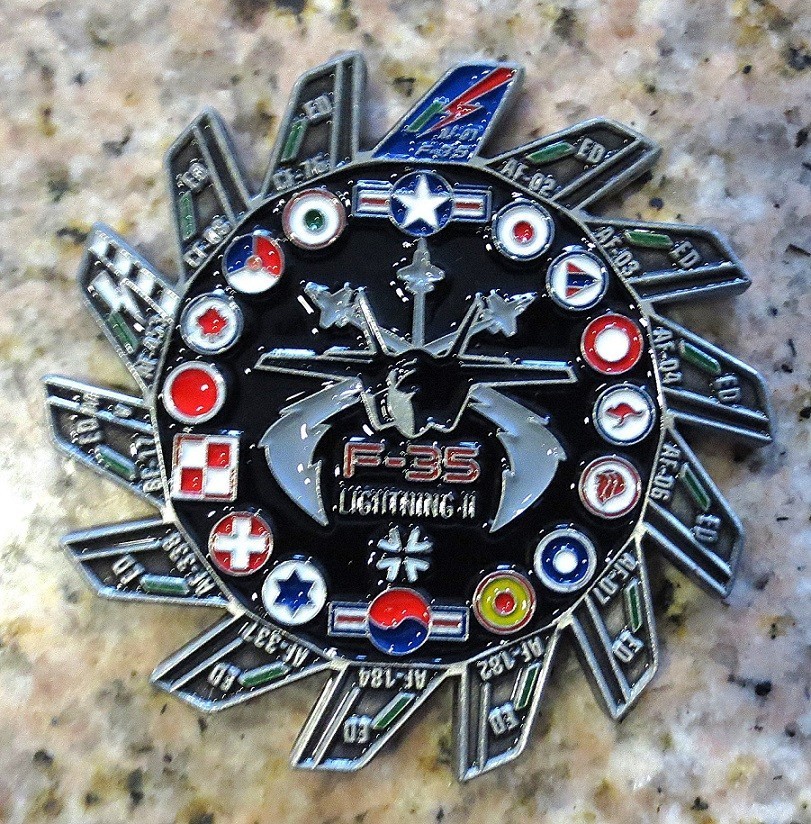 F-35 461st FLT TEST SQUADRON DEADLY JESTERS TAIL FLASH CHALLENGE COIN RARE WOW