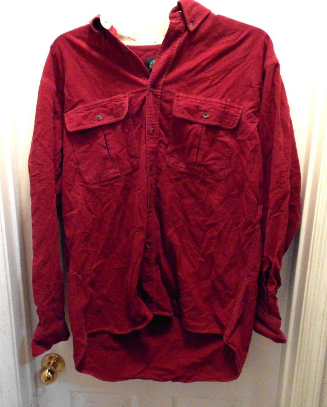 used Cabela's Burgandy Shirt Men's LRG Tall Button Front Long Sleeve