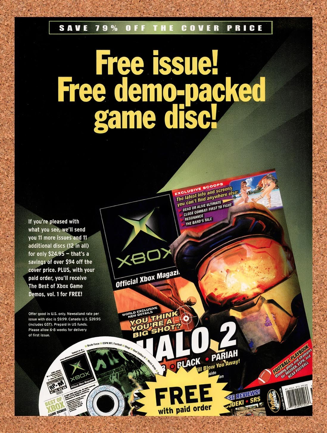 2004 Microsoft Xbox Magazine Halo 2 Original Advertisement / Retro Promo v9
