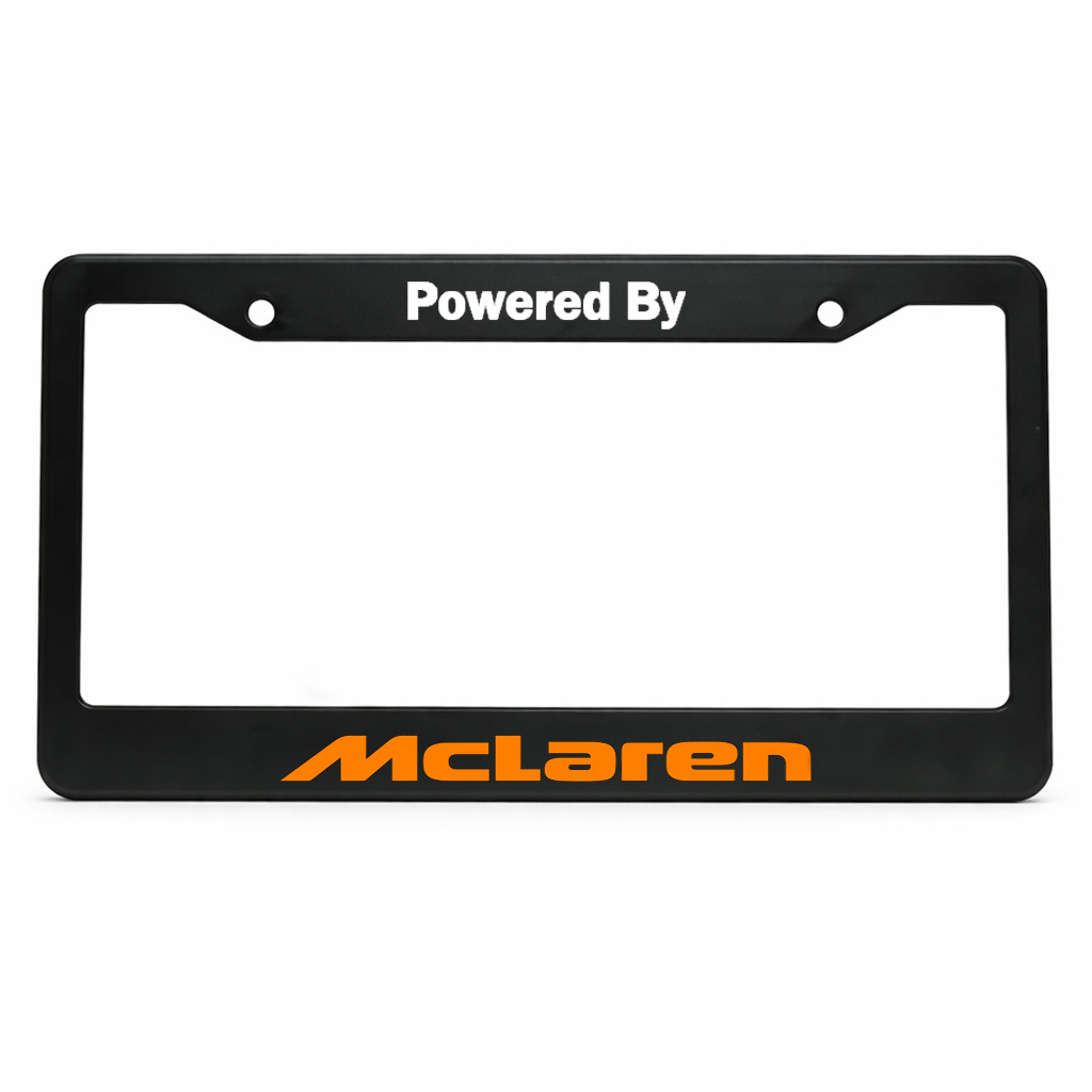 Powered By Mclaren 12x6 in Car License Plate Frame US Standard Aluminum Metal