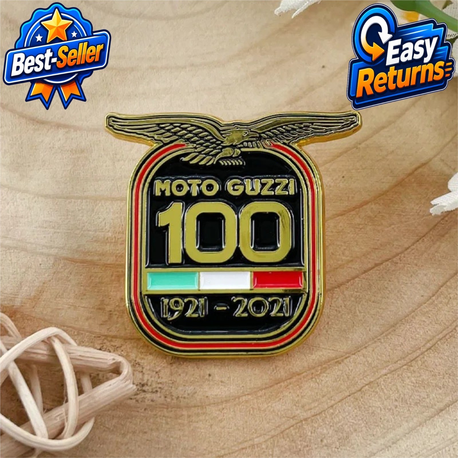 Moto Guzzi 100th Anniversary Enamel Pin Eagle Badge Motorcycle Gift