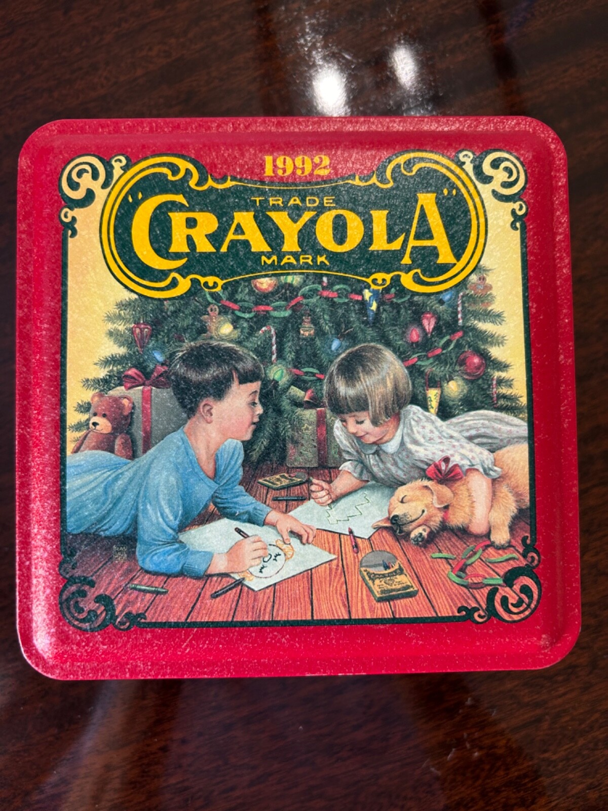 Vintage Limited edition 1992 Crayola Crayon Collectible Holiday tin box