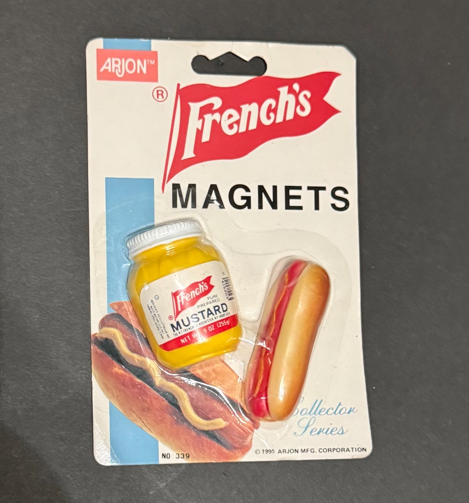 NEW OLD STOCK RARE 1995 Arjon French's Mustard & Hot Dog Refrigerator Magnet Set