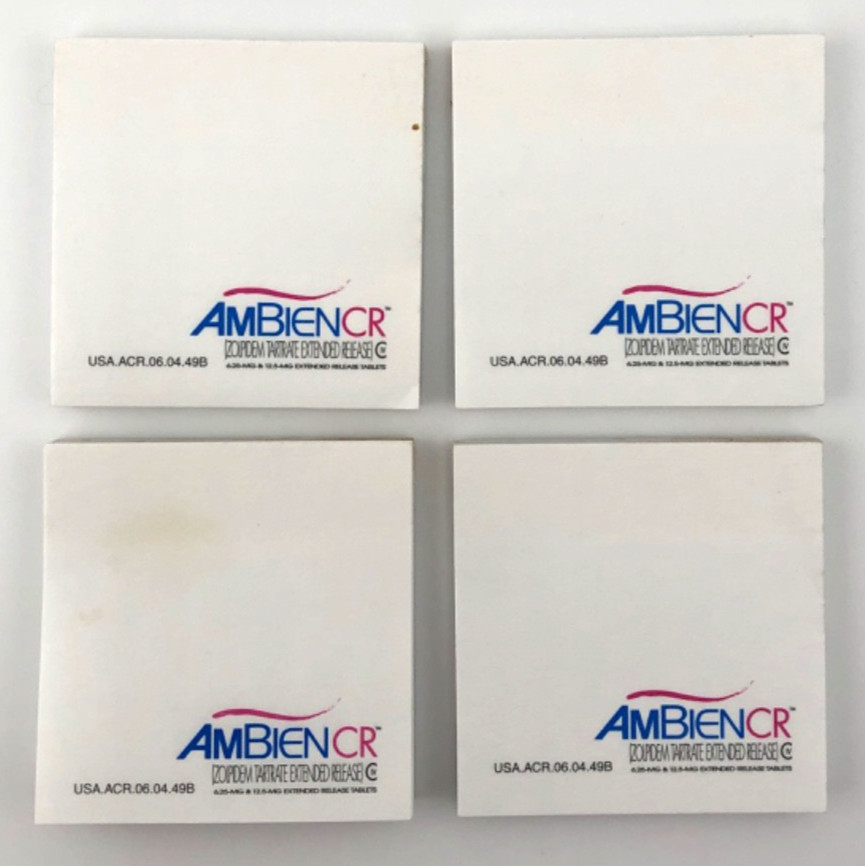 Lot of 4 Vtg Ambien CR Mini Post-It Notes Sticky Notes Pharmaceutical Promo HTF