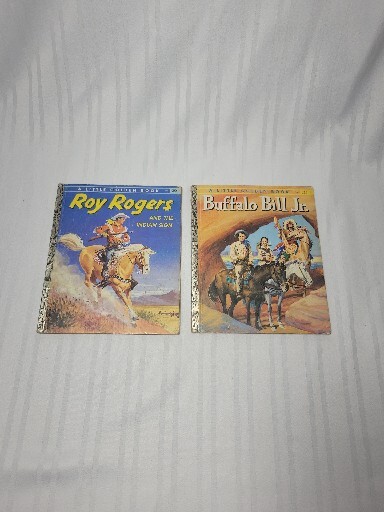 🐎(1956) A Little Golden Book ROY ROGERS & BUFFALO BILL JR.(Lot of 2 books) EUC 