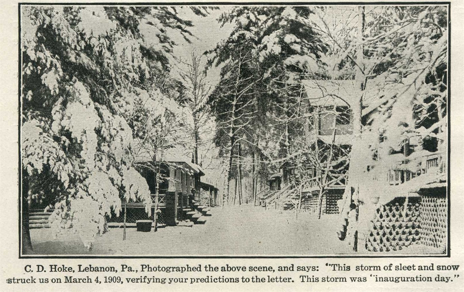 Lebanon PA March 4, 1909 Snow Storm Blizzard Residences C.D. Hoke Photo Print 