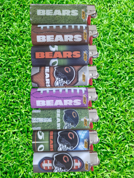 NEW 8pc  BIC Regular FULL SIZE Chicago Bears NFL Football Lighters  cigarette