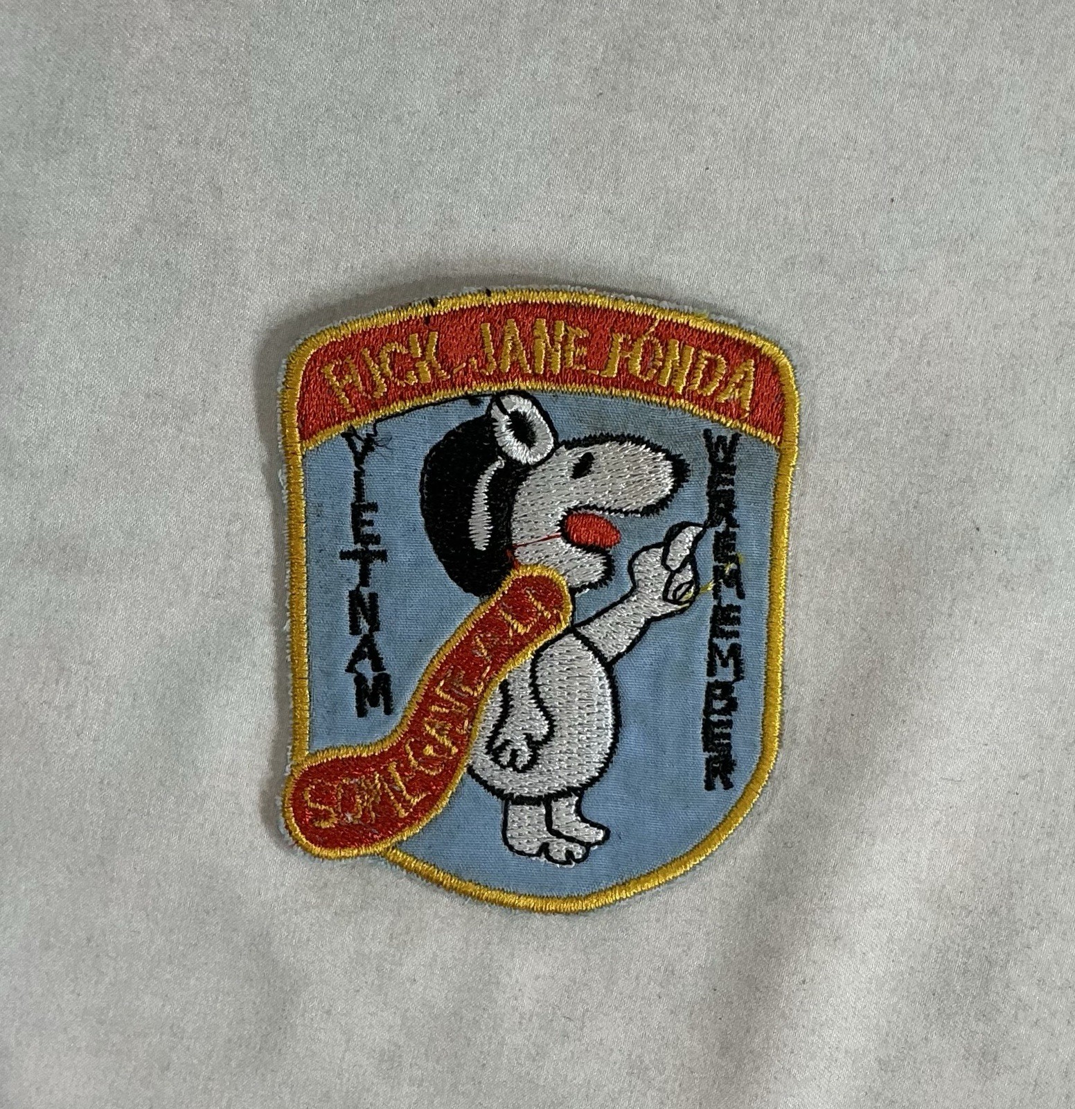 Vintage Snoopy Vietnam Jane Fonda Patch - USAF - Collectible