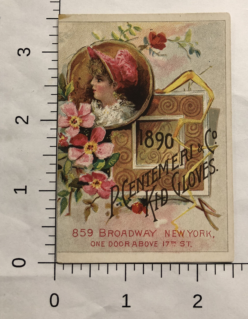 Kid Gloves P Centemeri & Company New York Victorian Trade Card VTC 6