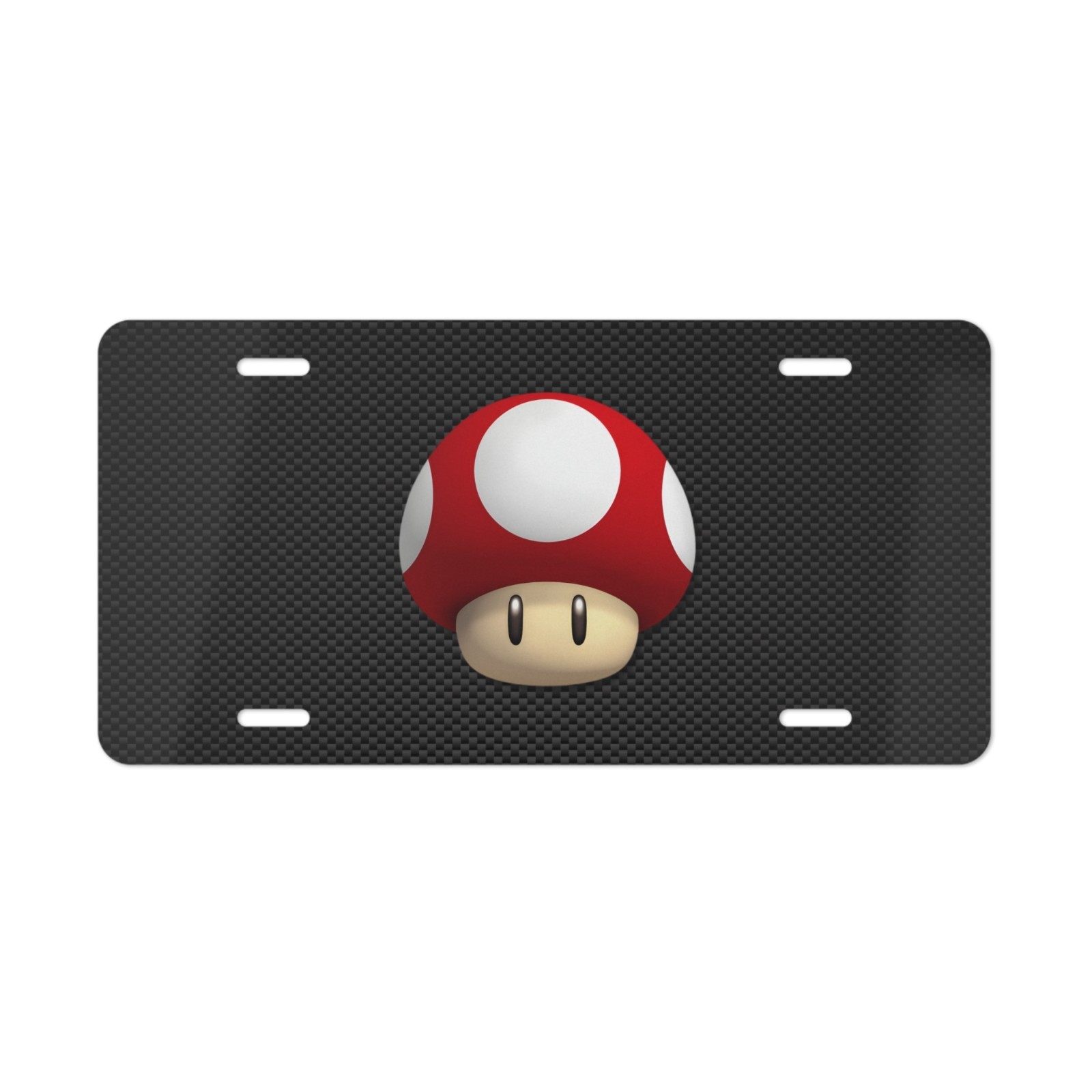 Simulated Carbon Mario Cart Luigi Mushroom License Plate Auto Car Tag