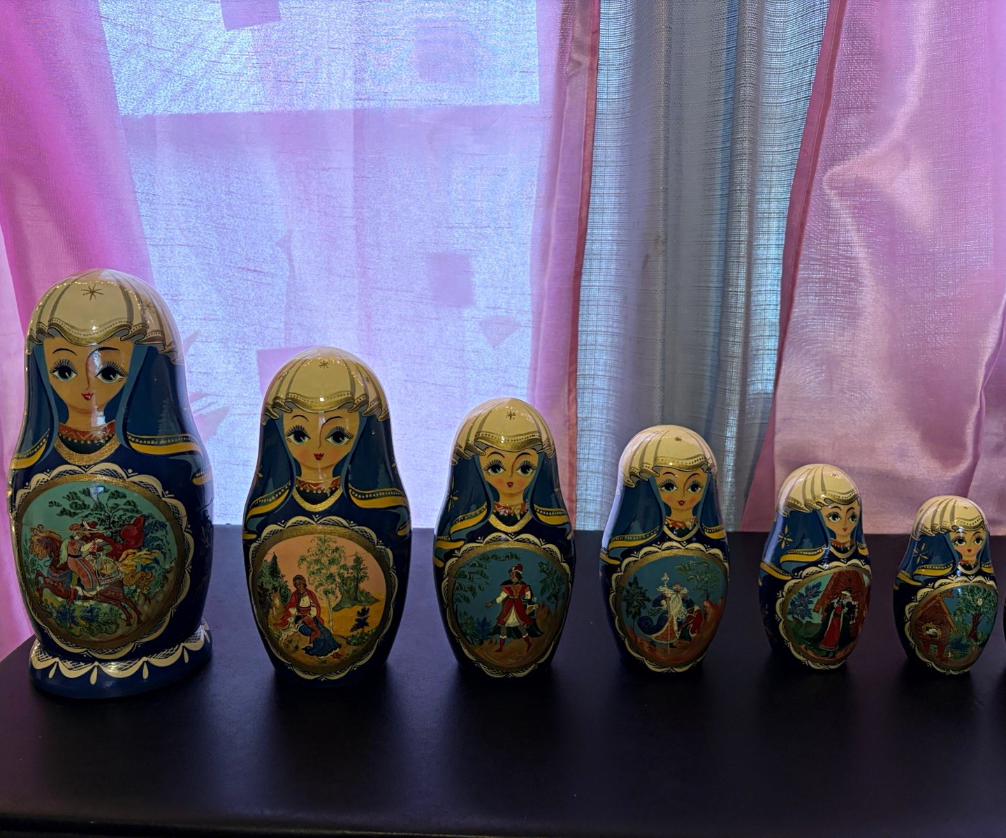 Russian Matryoshka Nesting Dolls Set of 10 Hand-Painted Signed 1993 Marked