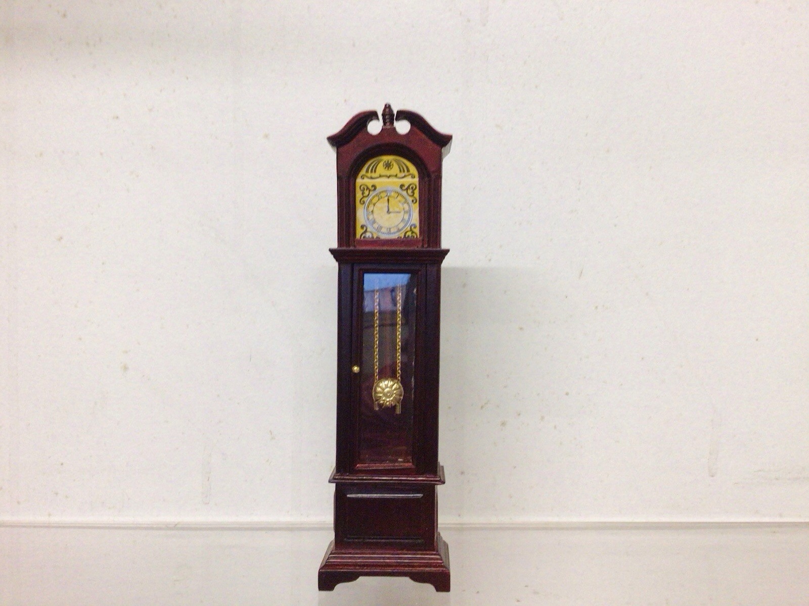Grand Father Clock Collectible Decorating Miniature Solid Wood 1:12