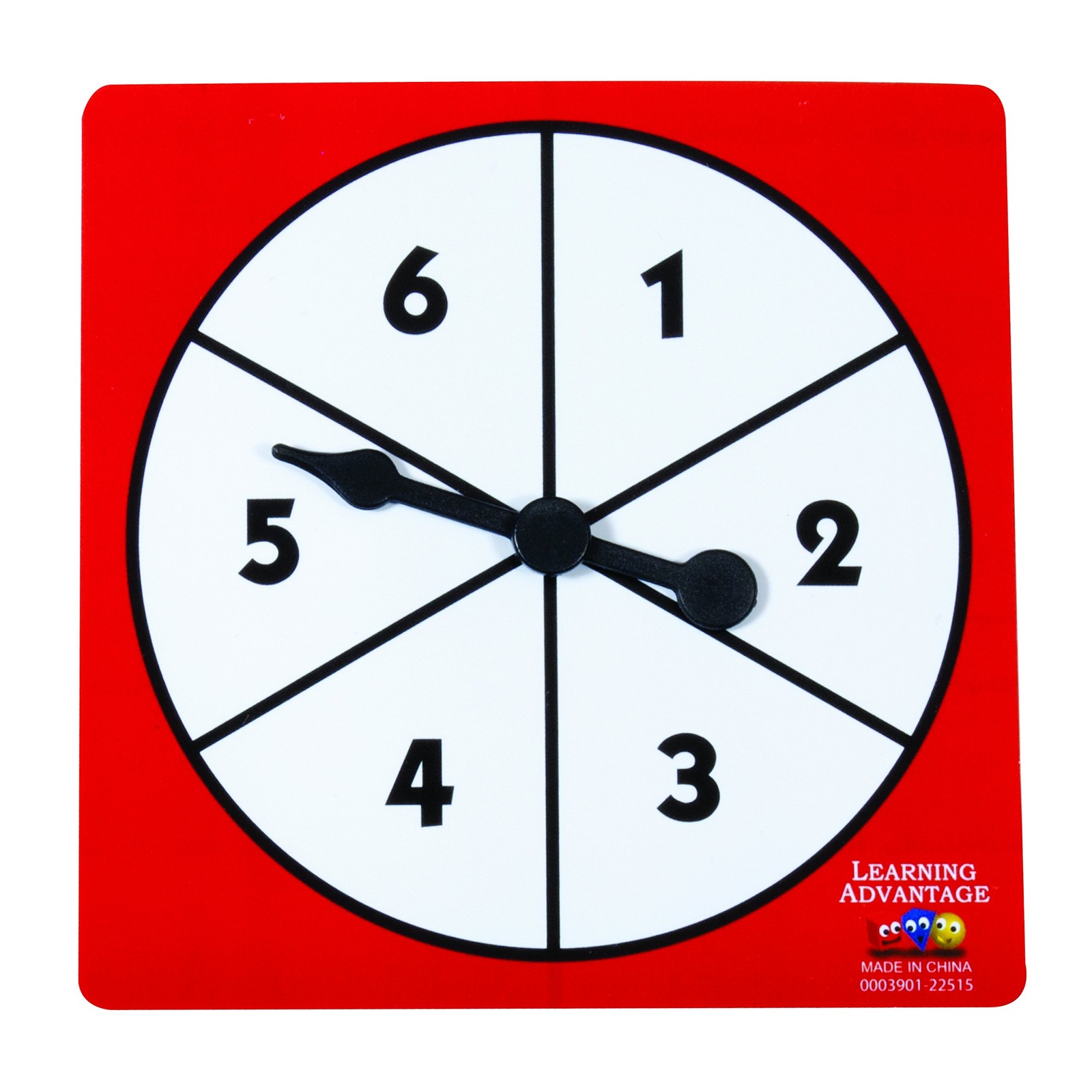 LEARNING ADVANTAGE 1-6 Number Spinners - Set of 5 - Arrow Spinner for Games - Fr