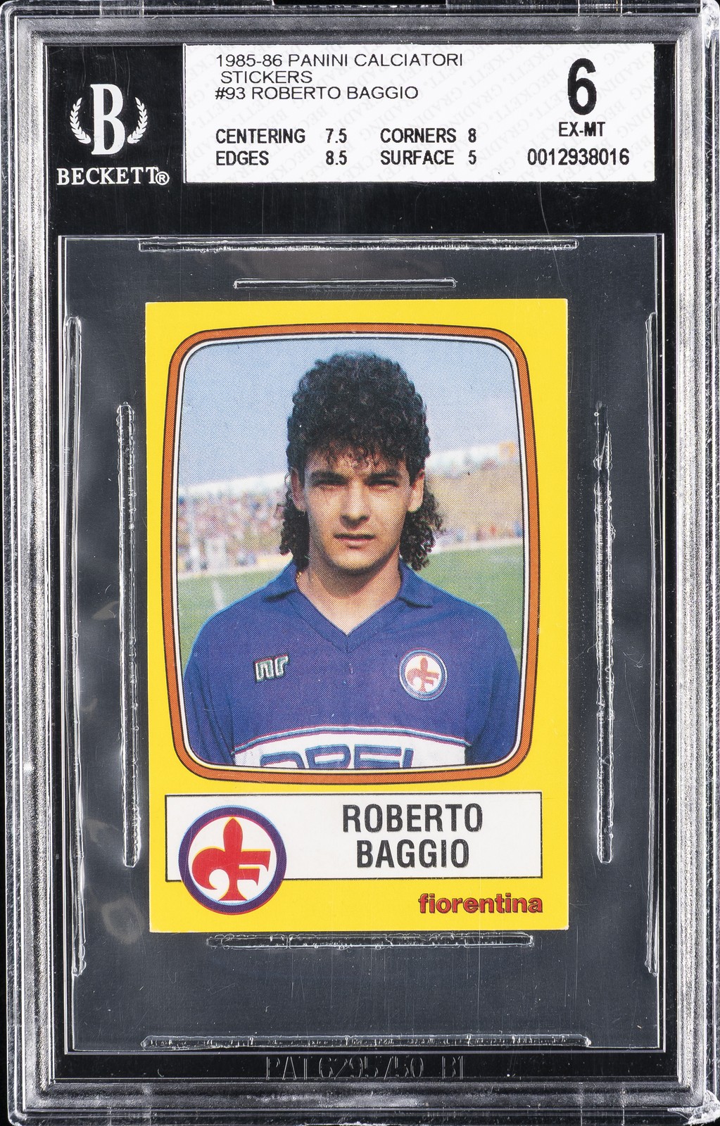1985-86 PANINI CALCIATORI STICKERS #93 ROBERTO BAGGIO ROOKIE RC BGS 6