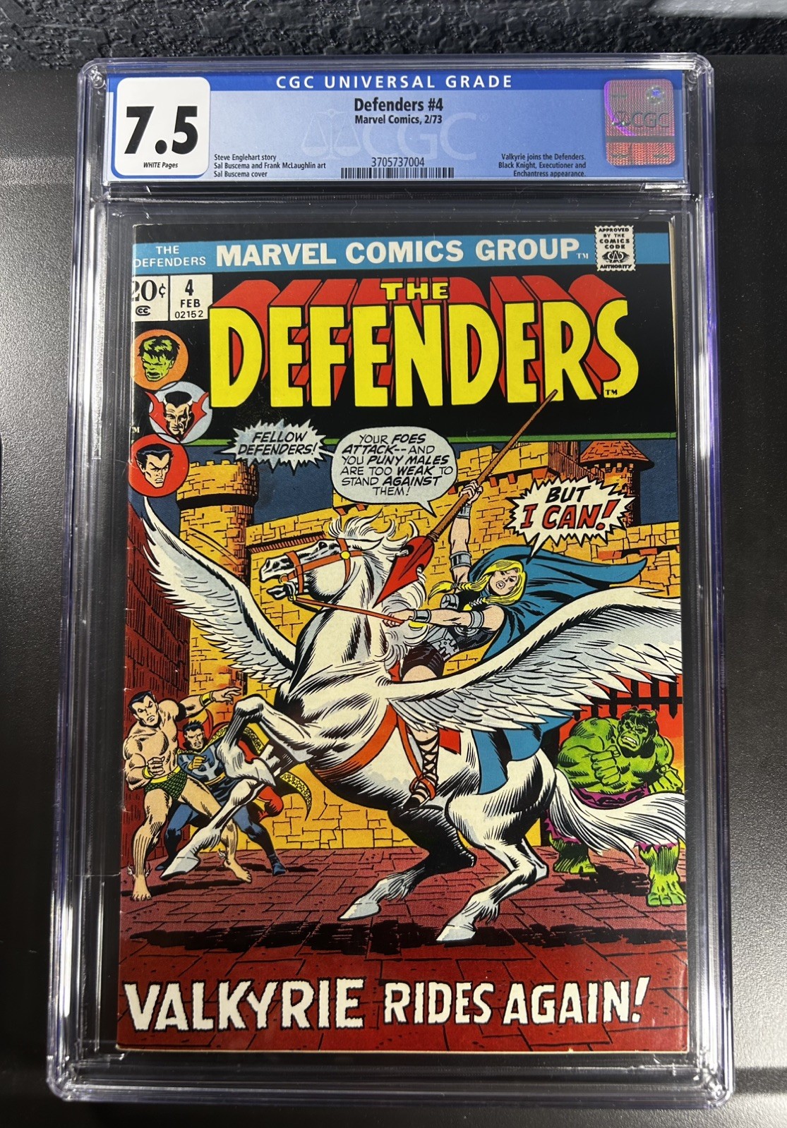 Defenders #4, CGC  7.5 CGC VF-;  1st Appearance Valkyrie