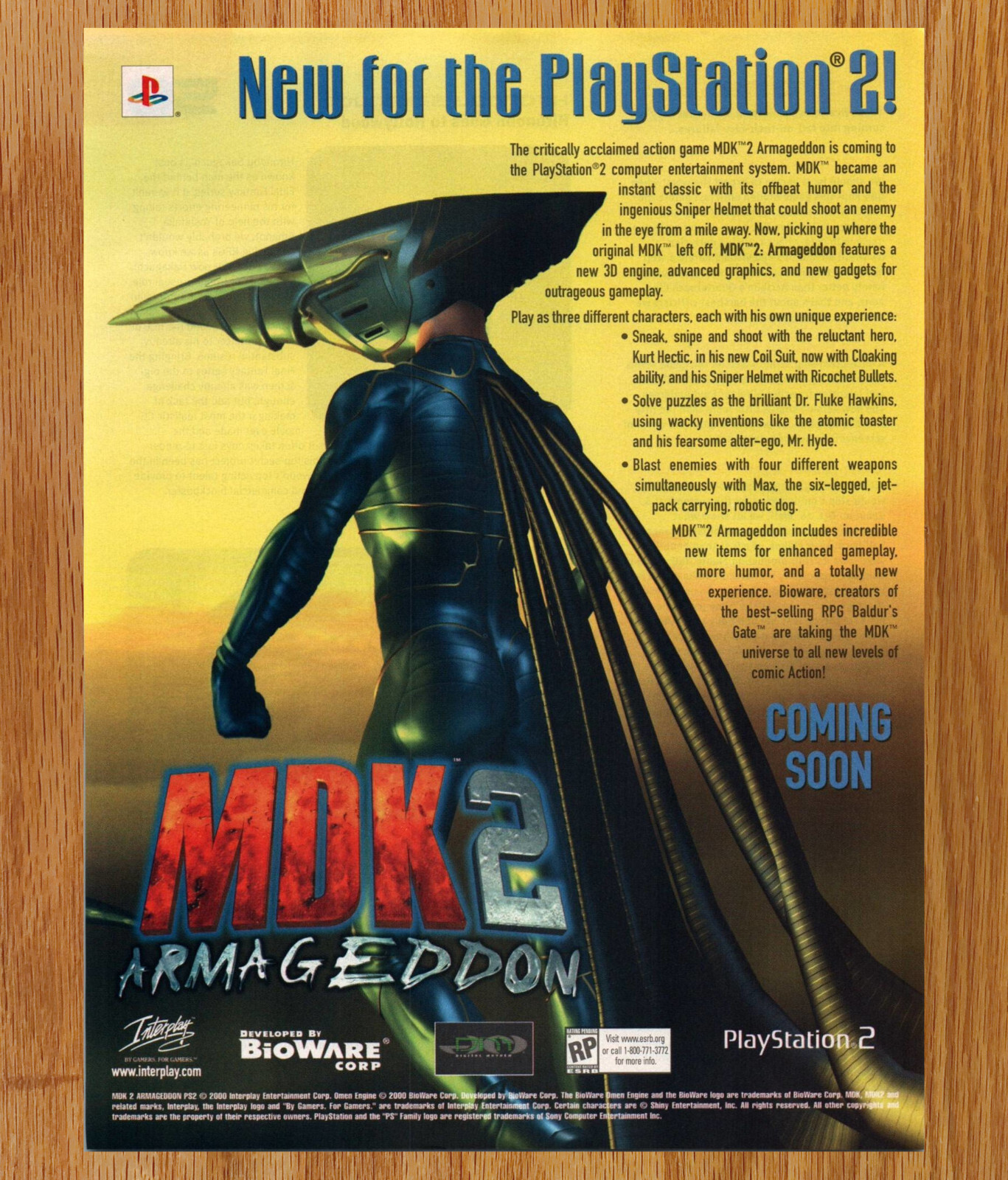 MDK 2 Armageddon Bioware PS2 - Game Print Ad / Poster Promo Art 2001