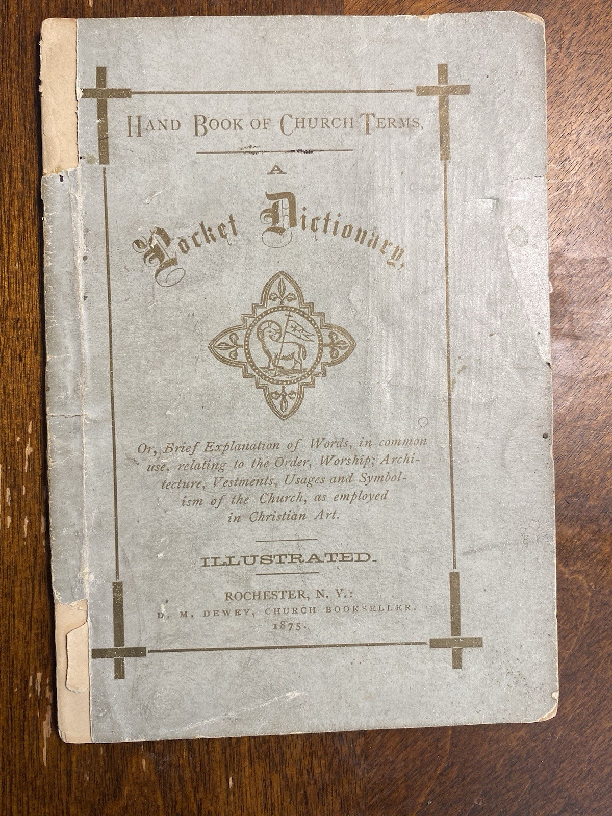 Antique Religious Book 1875 Pocket Dictionary 