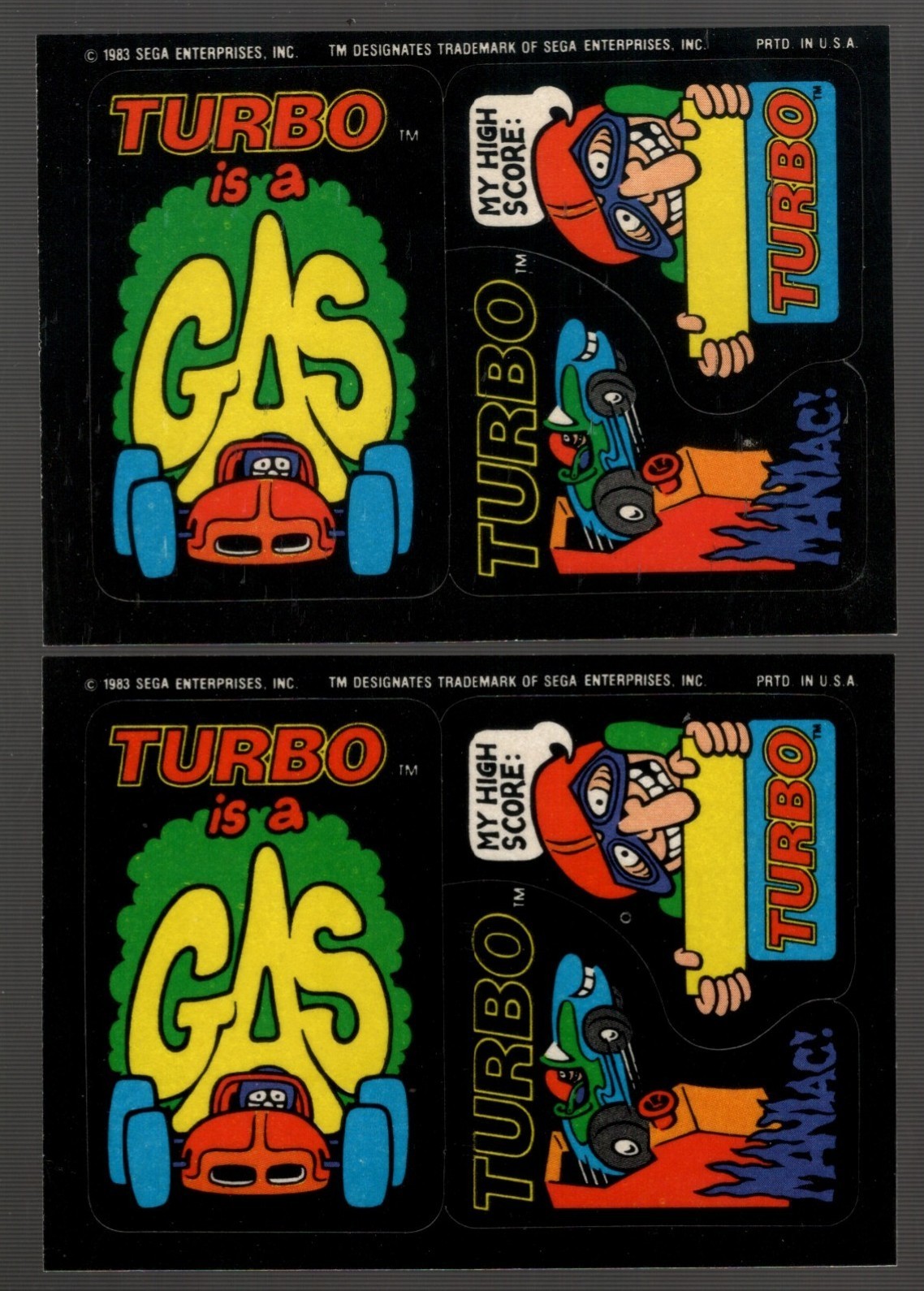 1983 Video City Sega Turbo is a Gas / Maniac My High Score (Two Star Back) 6f8