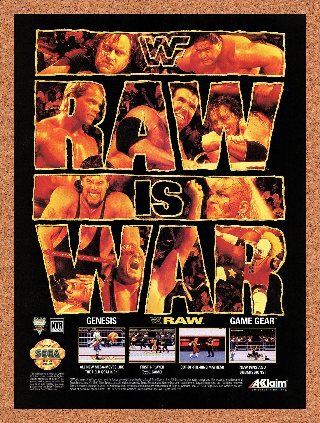 1994 WWF Raw Genesis Original Advertisement / Retro Promo v2