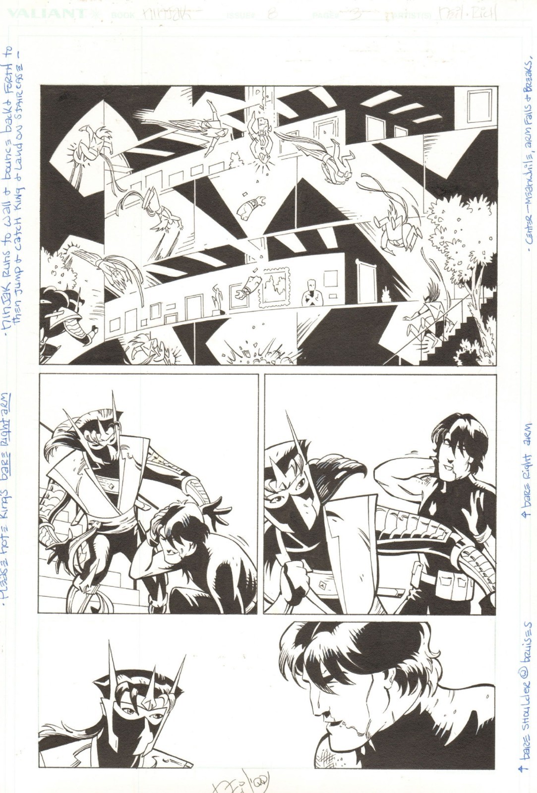 NINJAK (Vol.2) #8 page 2 Original Art Valiant Acclaim Comics 1997 Colin King
