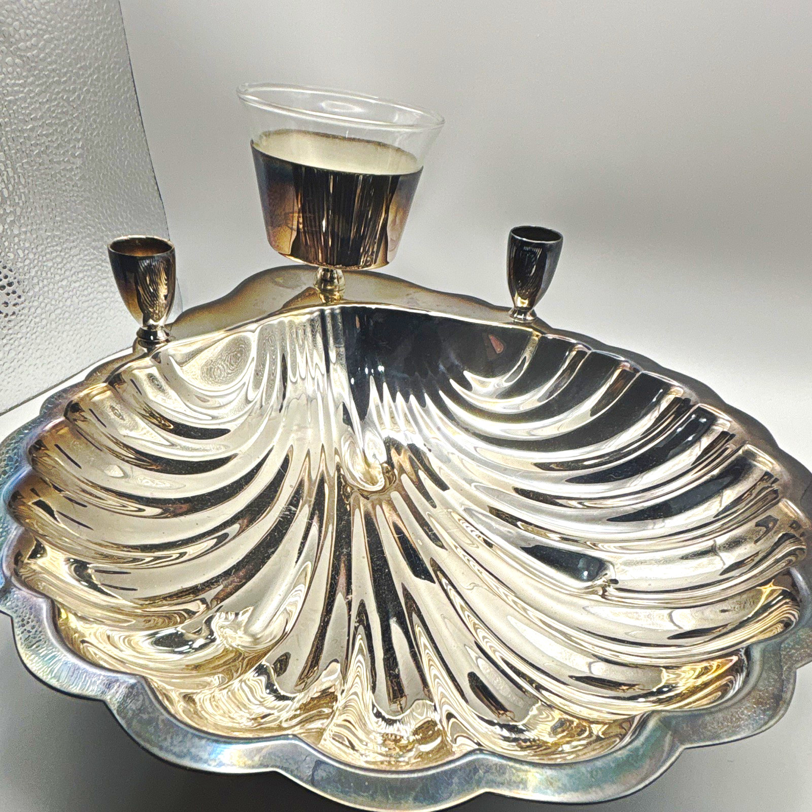 Vintage F.B. Rogers Silverplate Shell Serving Tray