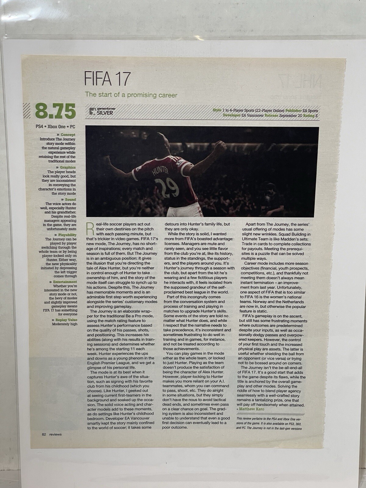 FIFA 17 video game Review Magazine Article print ad wall art Ephemera