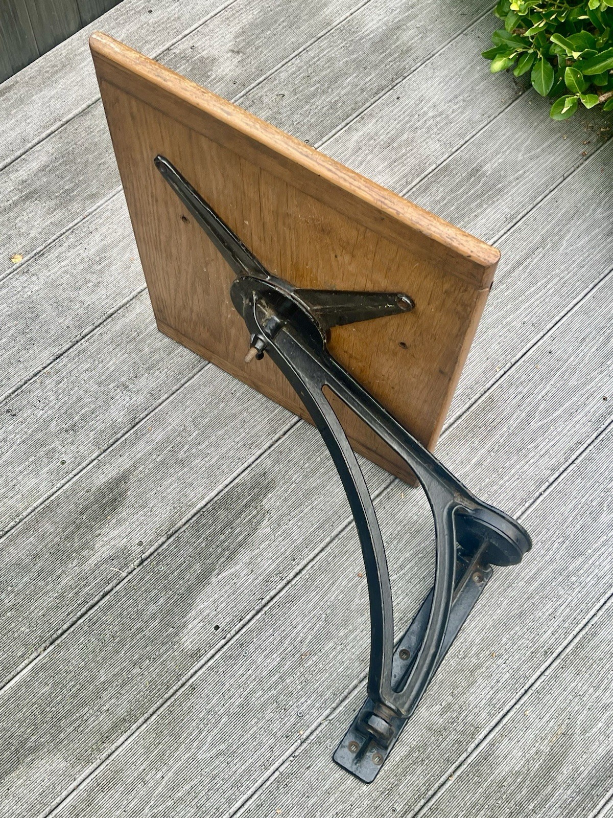 Vintage 1900 Cast Iron Adjustable Swing Arm Work bench Table Office factory