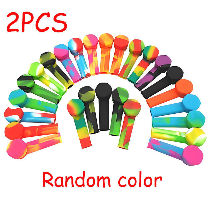 Silicone Pipe With Cap & Stainless Steel Bowl New Lot Of 2/4/5/10 Mixed Color