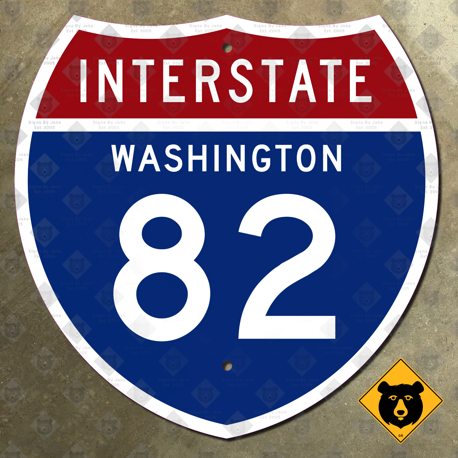 Washington Interstate 82 highway route sign shield 1957 Yakima Kennewick 12x12