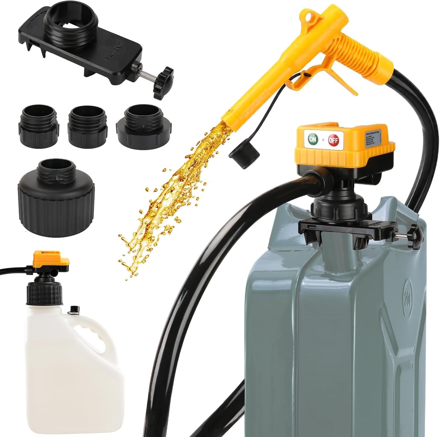 4.5 GPM Cordless Fuel Transfer Pump with 51'' PVC Hose, Compatible with Dewalt 2