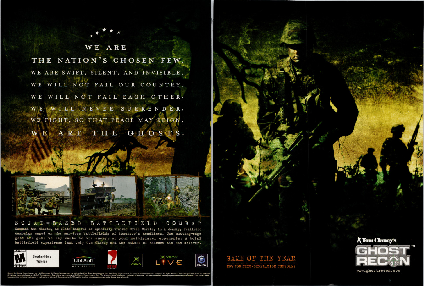 Tom Clancy\'s Ghost Recon 2004 Promo Print Poster Xbox GameCube Ubisoft