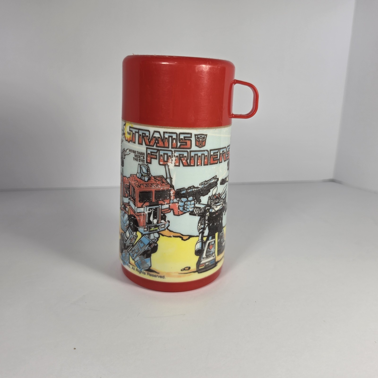 Vintage 1984 Transformers G1 Thermos For Lunchbox Hasbro Aladdin 