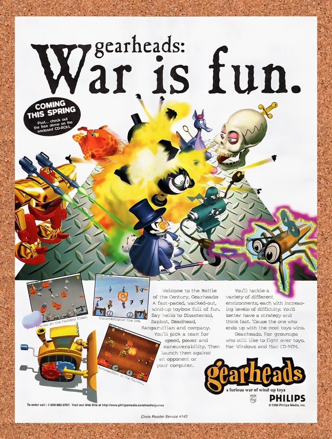 1995 Gearheads PC Original Advertisement / Retro Wall Art v1