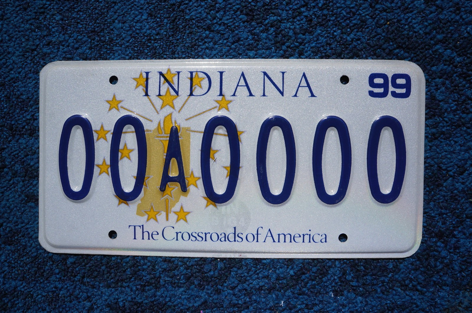 1999 Indiana CROSSROADS of AMERICA License Plate SAMPLE