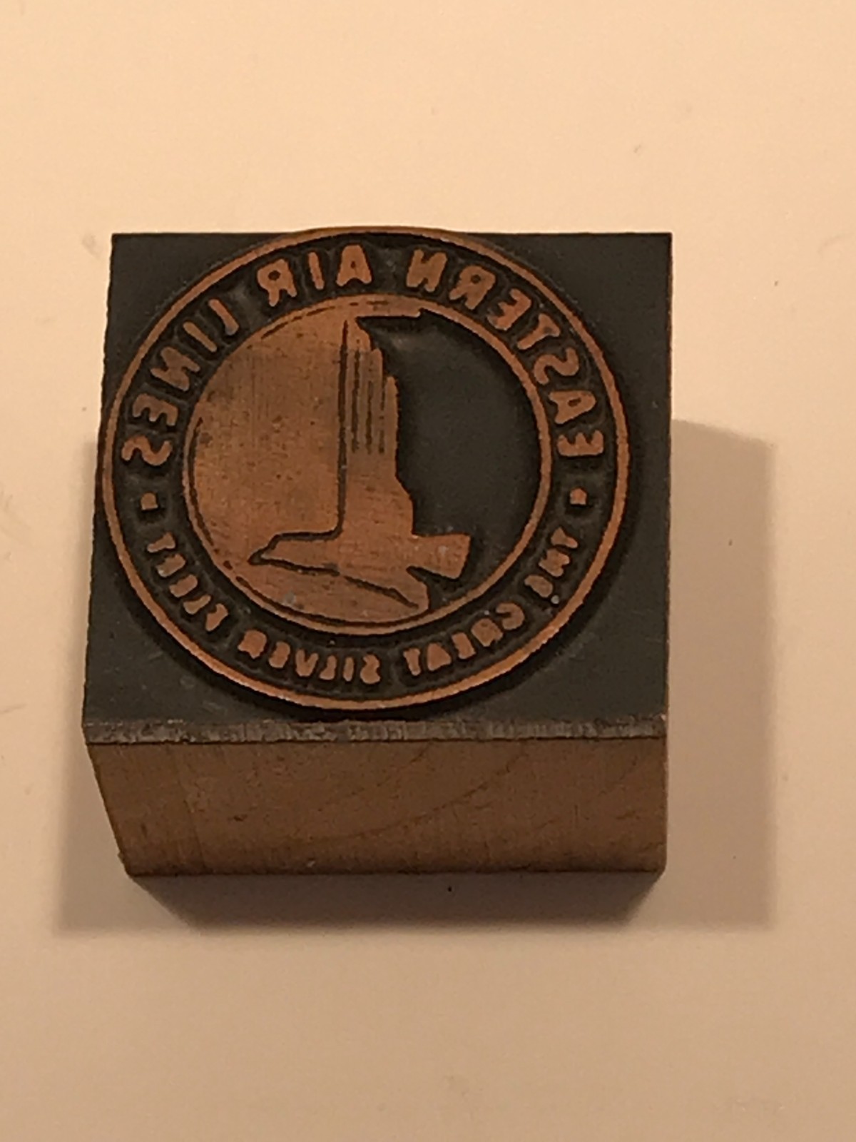 Vintage Eastern Air Lines Copper Letterpress Printing Block Airline Advertising