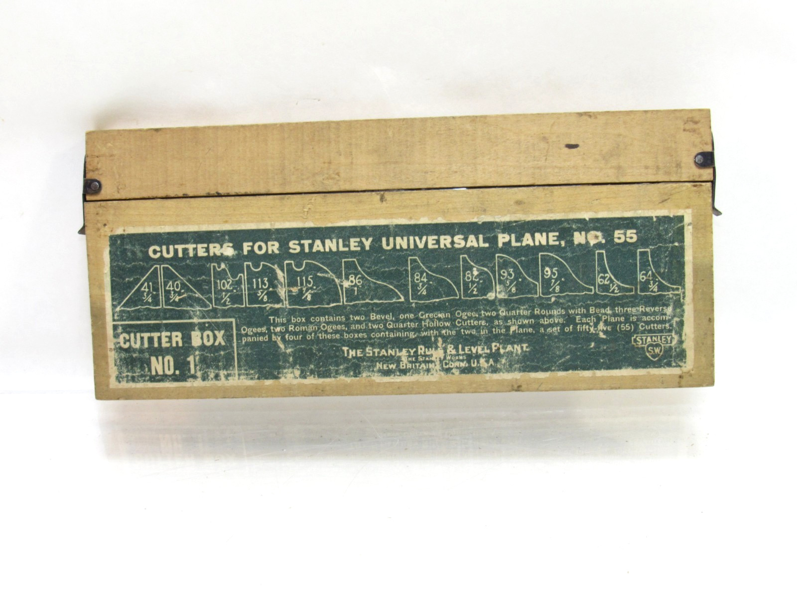 I SUPERB STANLEY NO. 55 COMBINATION PLANE ORIGINAL BOX 1 FULL SET CUTTER T15373I