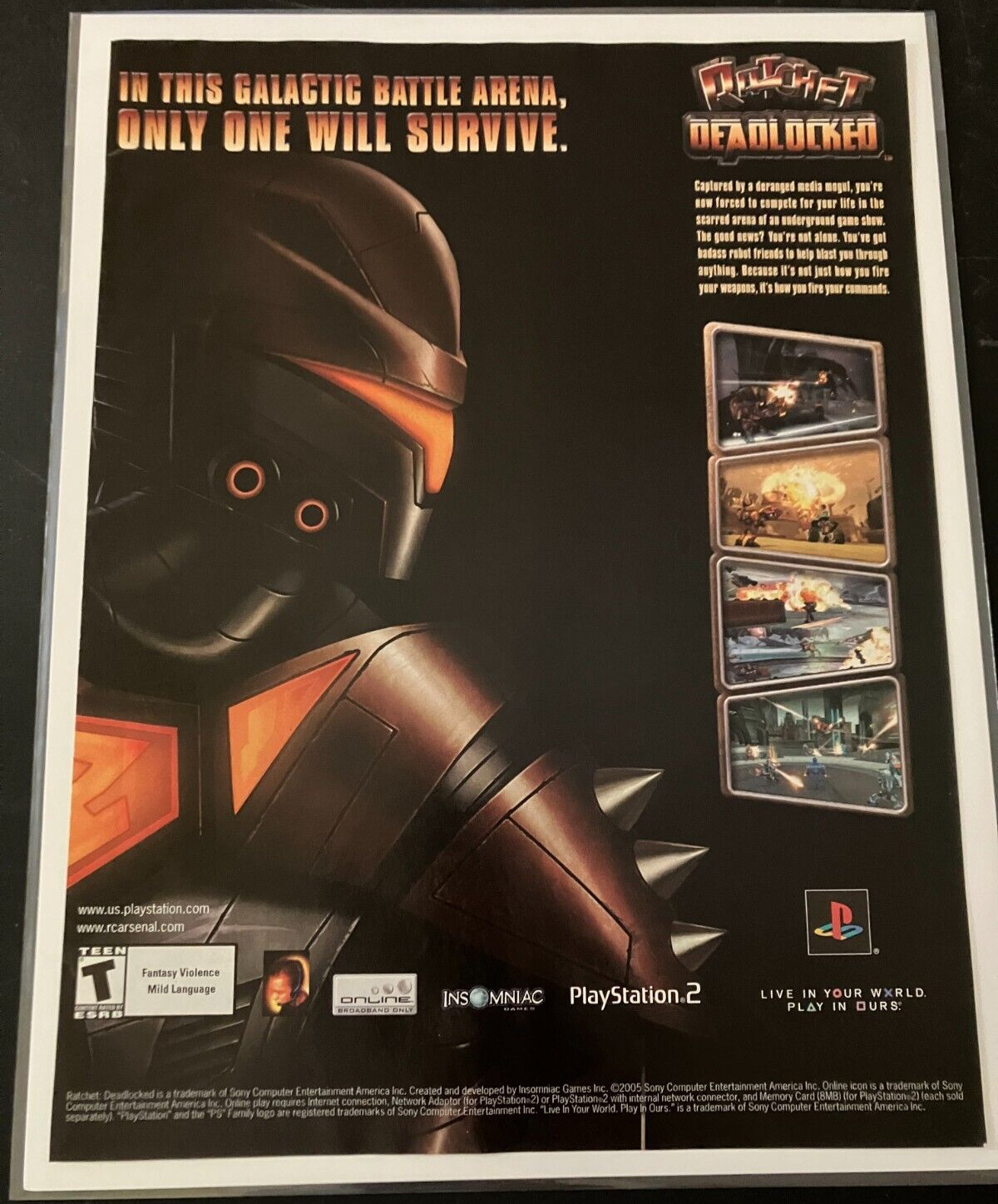Ratchet: Deadlocked on PS2 - Vintage Original Gaming Print Ad / Wall Art - CLEAN