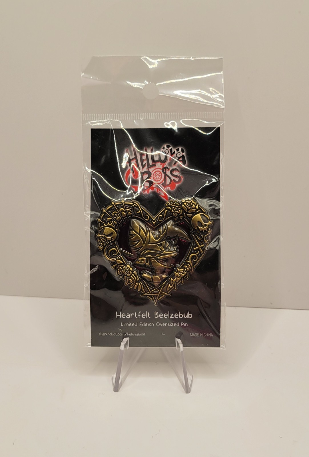 Helluva Boss Heartfelt Beelzebub Oversized 3D Heart Frame Enamel Pin Vivziepop