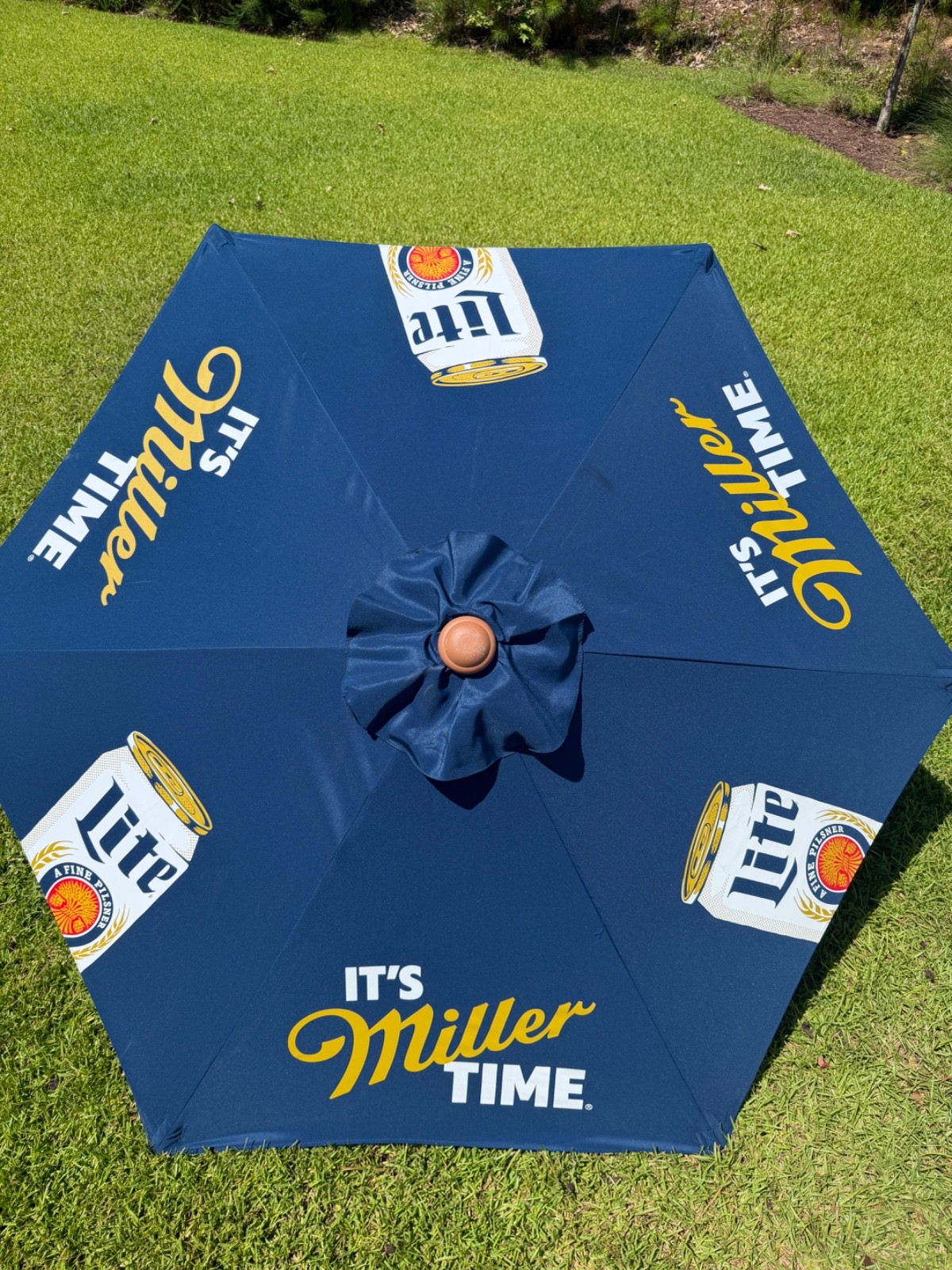 MILLER LITE UMBRELLA It\'s Miller Time 7x6\' Foot Patio Style Huge Beach BRAND NEW