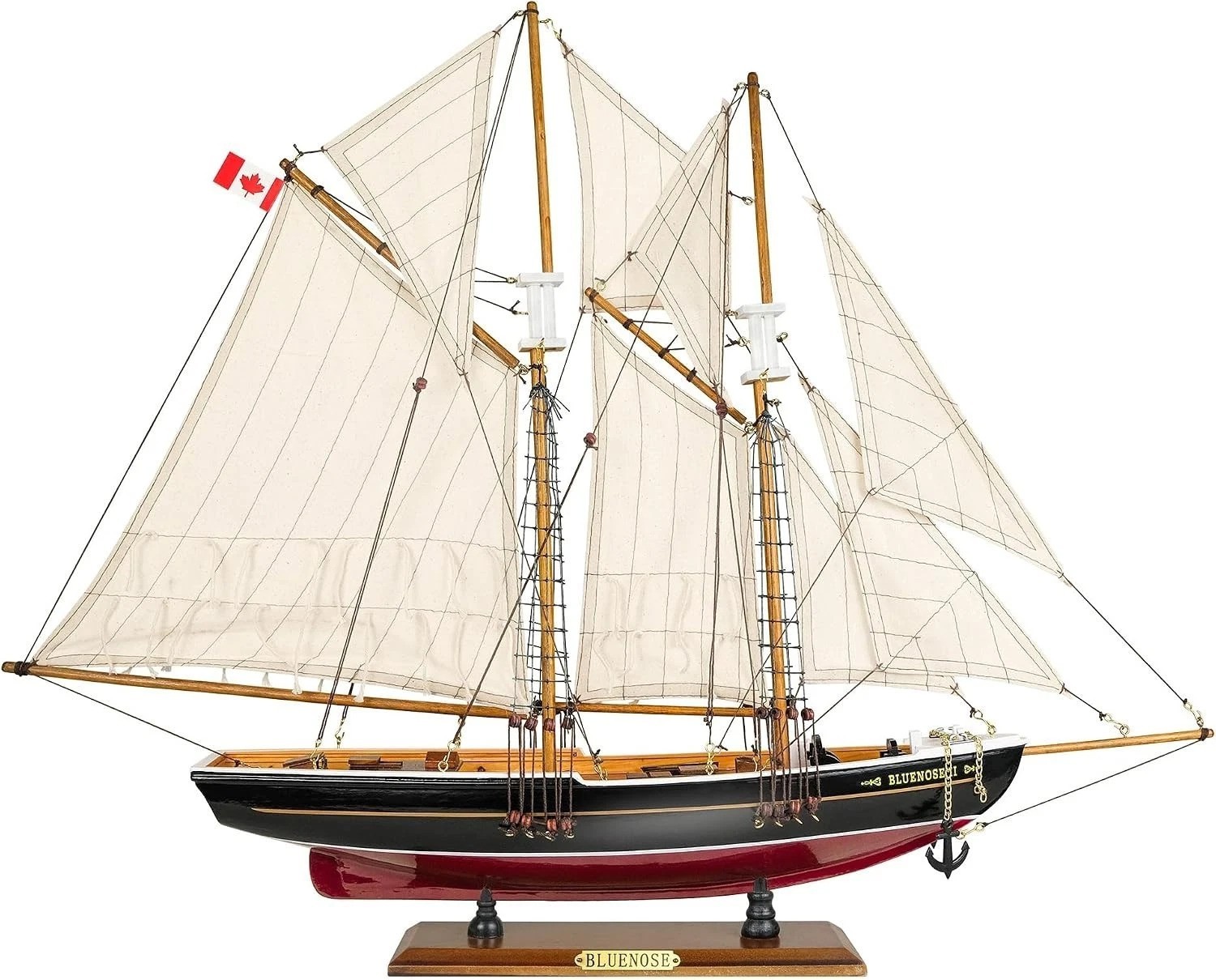 SAILINGSTORY Wooden Sailboat Model Ship Bluenose 1/80 Scale Replica Medium | ...