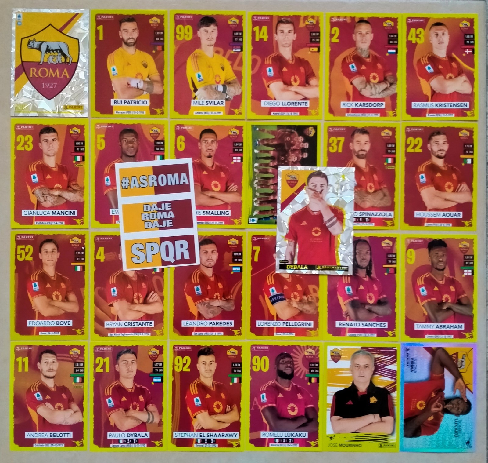 Panini Footballers 2023/24 - Rome Complete Team + EXTRA 23/24