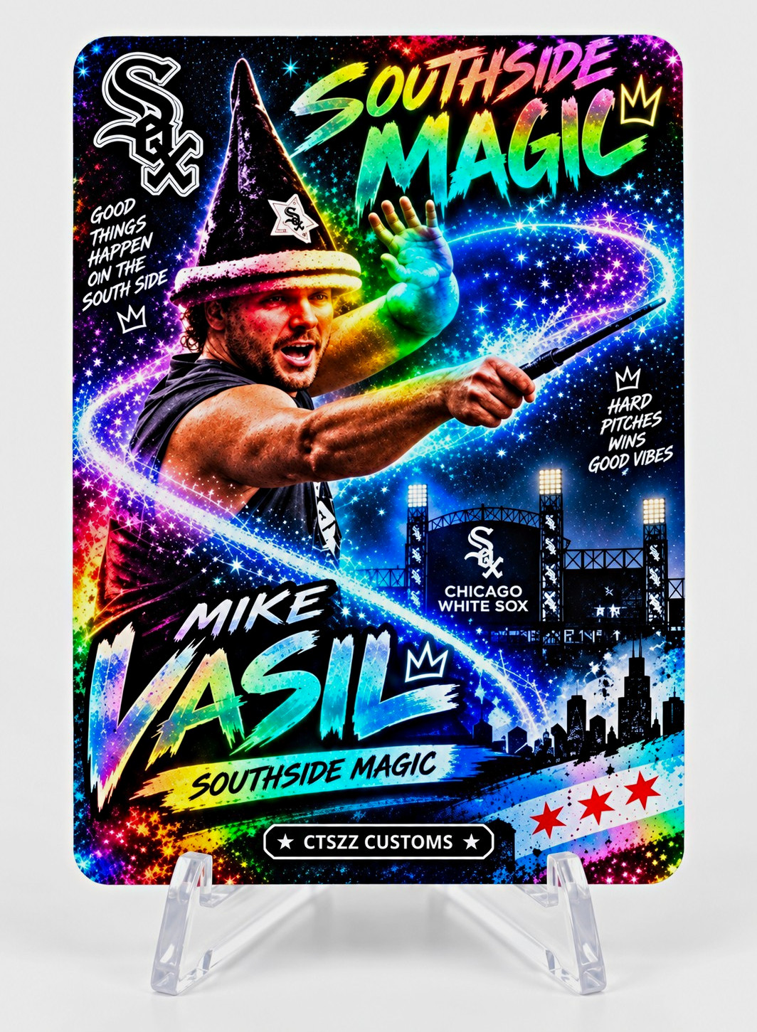 CTSZZ Customs Mike Vasil Southside Magic Chicago White Sox Custom Trading Card