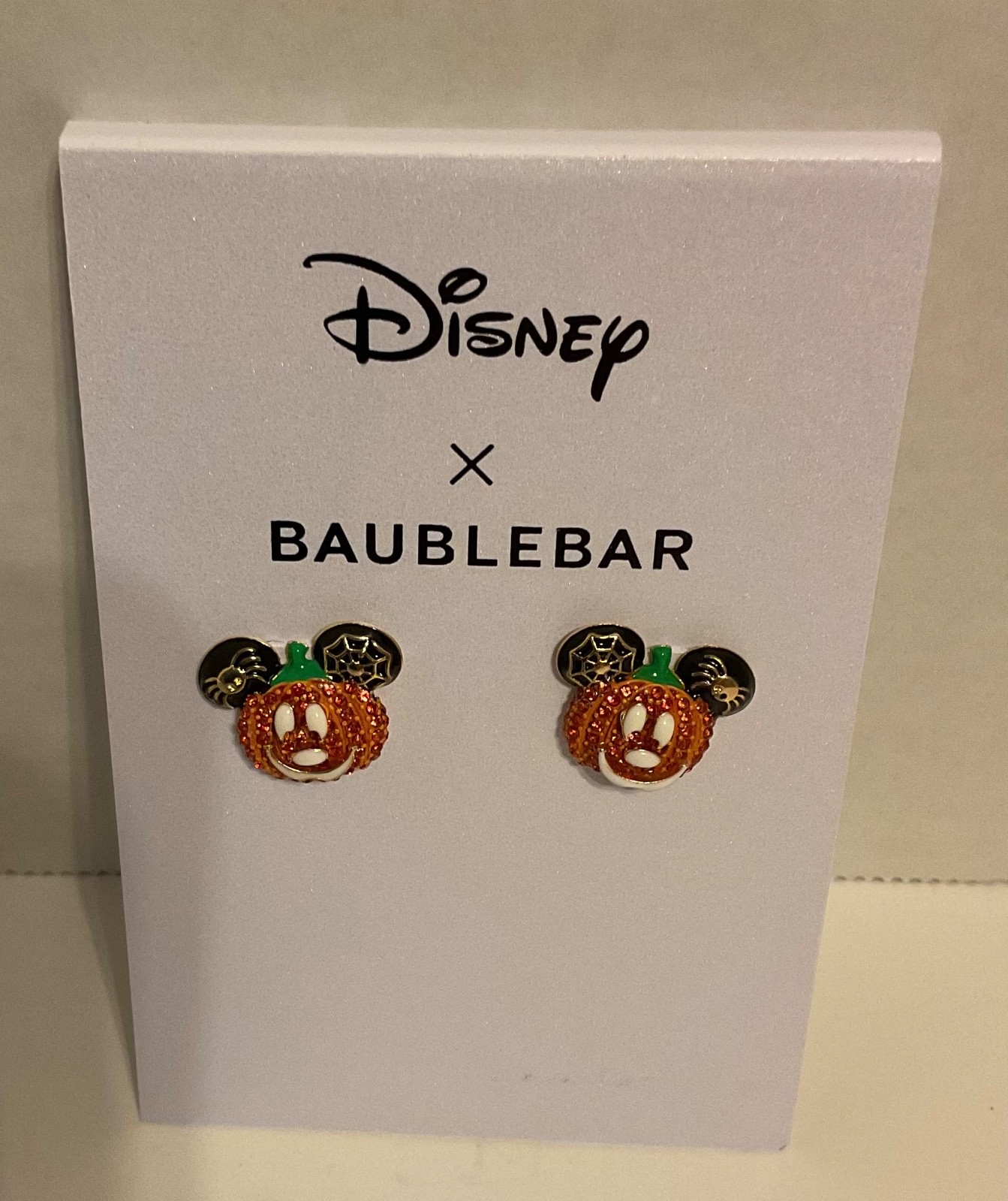 Disney x BaubleBar Halloween Mickey Mouse Pumpkin Jack O Lantern Stud Earrings