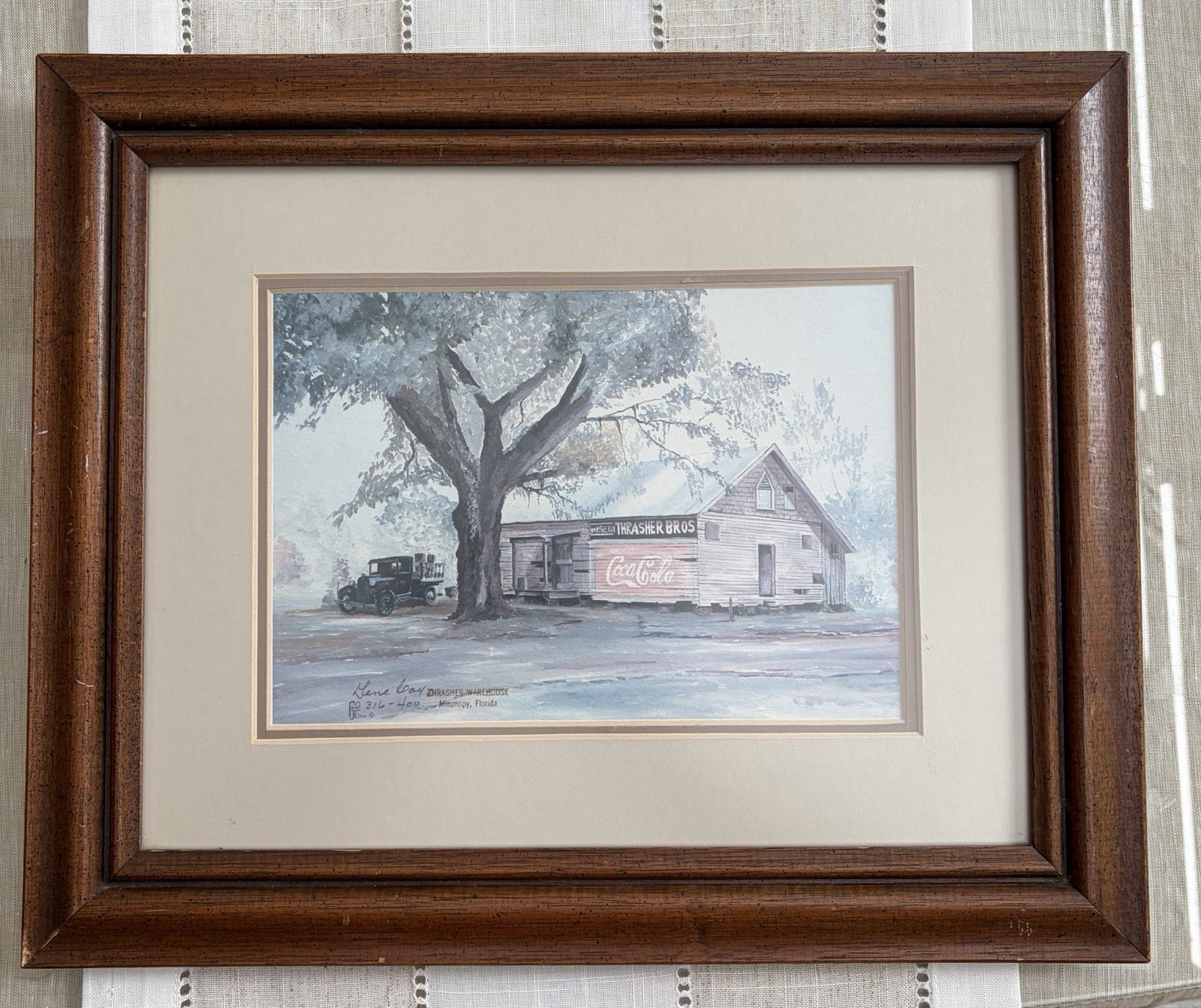 Coca-cola historic Thrasher Warehouse Micanopy Florida Signed Artist Gene Loy