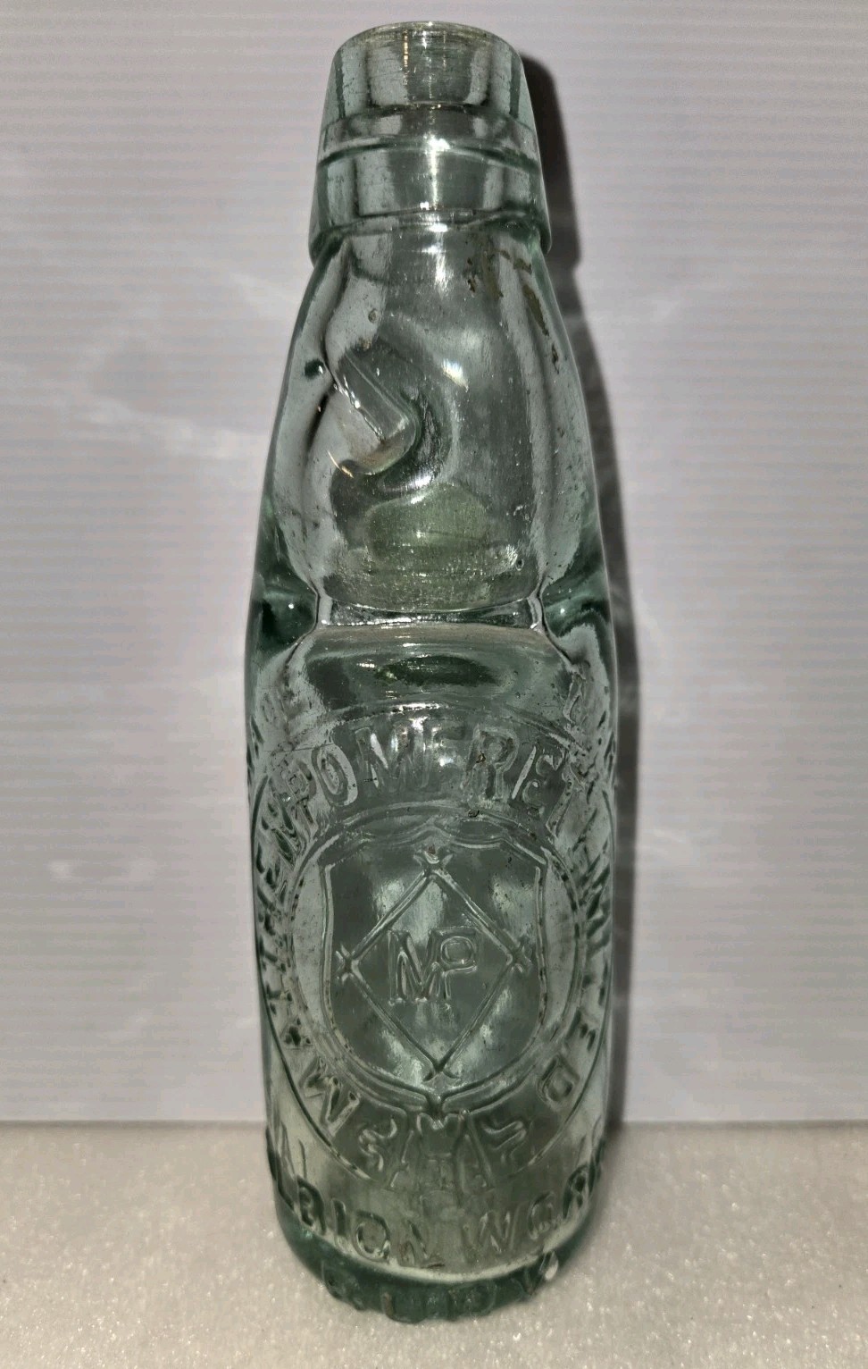 Antique Matthew Pomfret Limited Albion Works Bury 10oz Codd Bottle