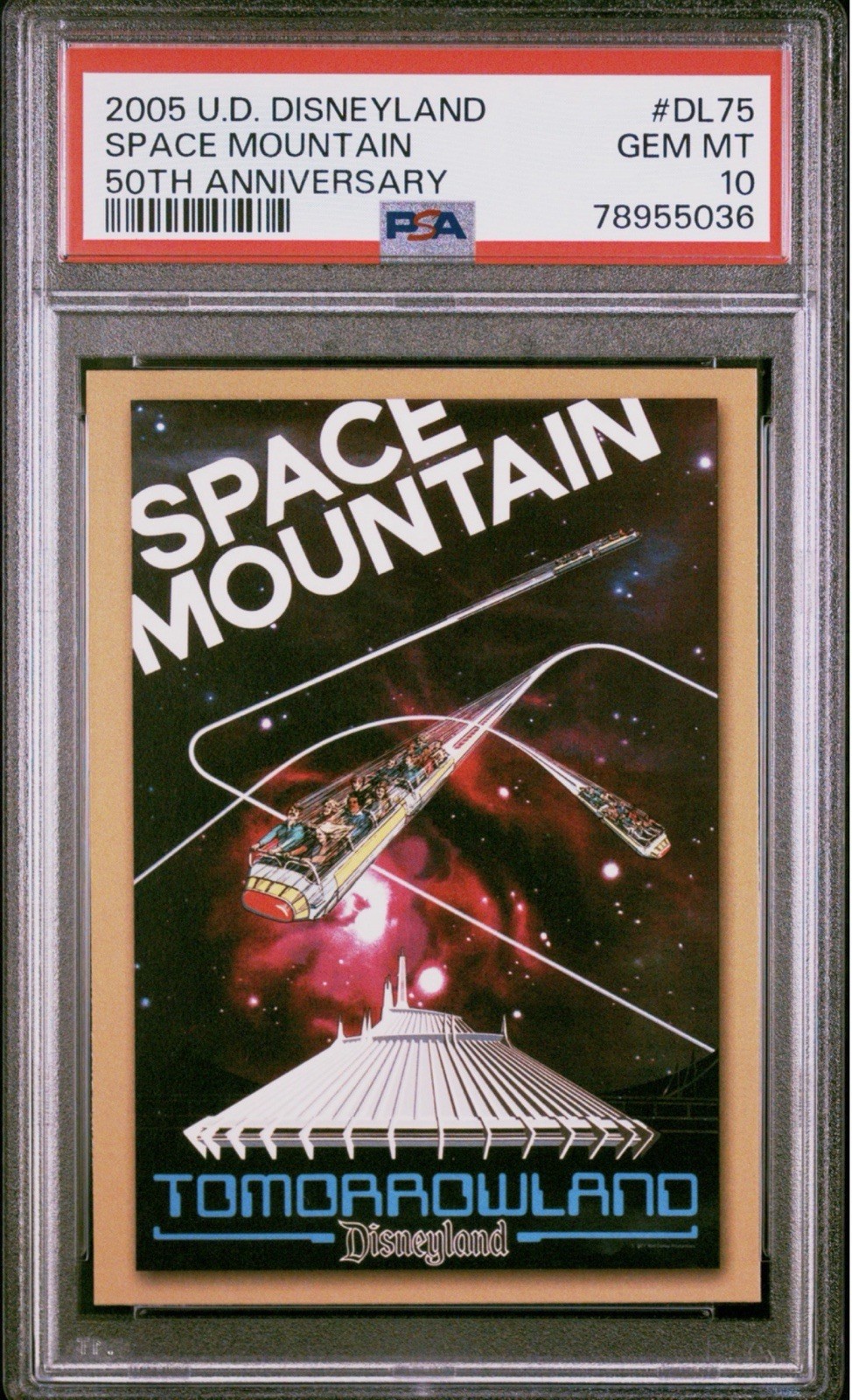 2005 Upper Deck Disneyland Space Mountain Card Poster DL75 PSA 10