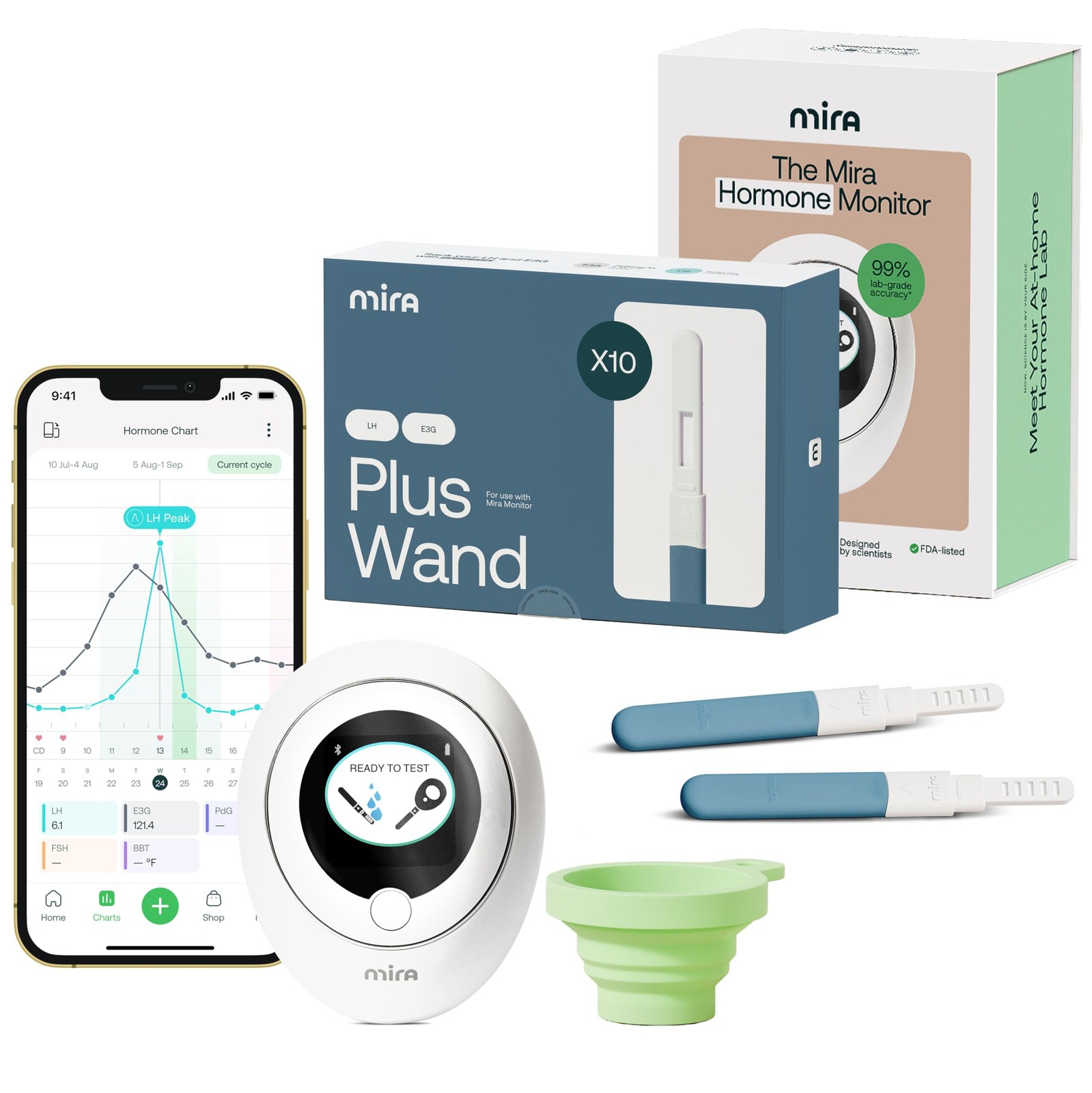 Mira Fertility Plus Tracking Monitor Kit with 10 Estrogen + LH Ovulation Test...