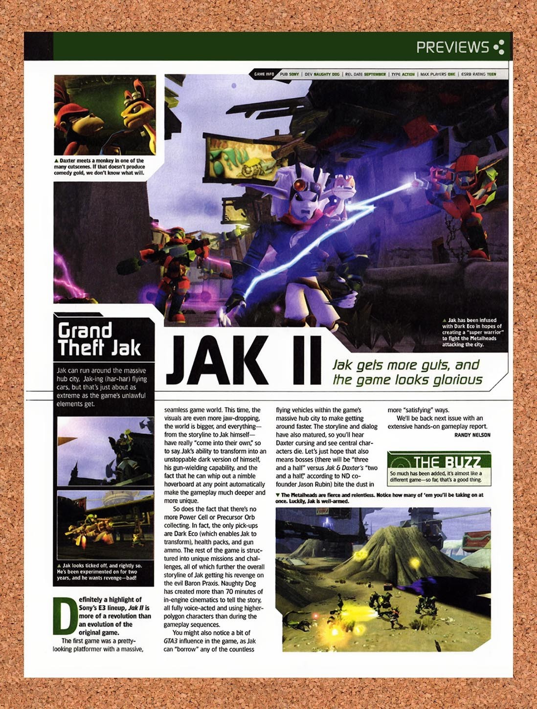 2003 Jak II PS2 Original Advertisement / Retro Promo vr1