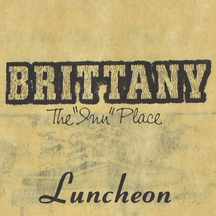 1970s Brittany Restaurant Menu E Washington Street Bloomington McLean County IL